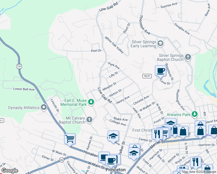 map of restaurants, bars, coffee shops, grocery stores, and more near 899 Hale Avenue in Princeton