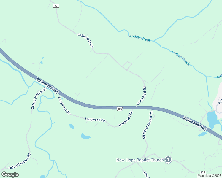 map of restaurants, bars, coffee shops, grocery stores, and more near 40 Cabin Field Road in Lynchburg