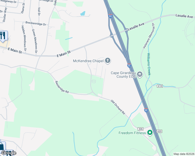 map of restaurants, bars, coffee shops, grocery stores, and more near 3805 County Road 306 in Jackson