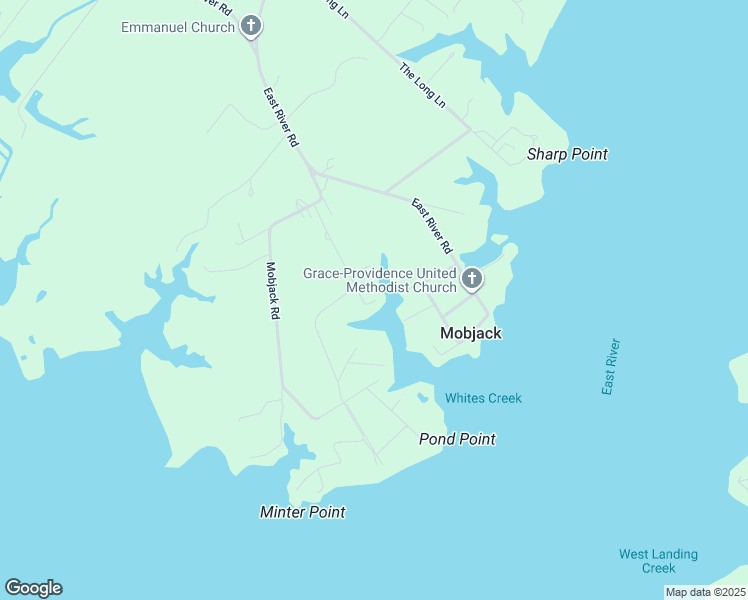 map of restaurants, bars, coffee shops, grocery stores, and more near 261 Duck Cove Lane in Mobjack