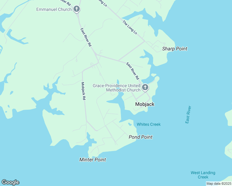 map of restaurants, bars, coffee shops, grocery stores, and more near 261 Duck Cove Lane in Mobjack