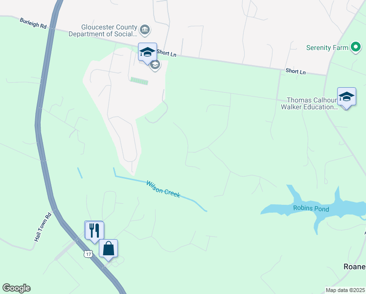 map of restaurants, bars, coffee shops, grocery stores, and more near 5968 Contesse Drive in Gloucester