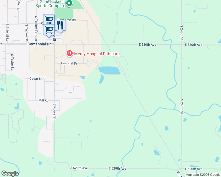map of restaurants, bars, coffee shops, grocery stores, and more near 28 South Rouse in Pittsburg