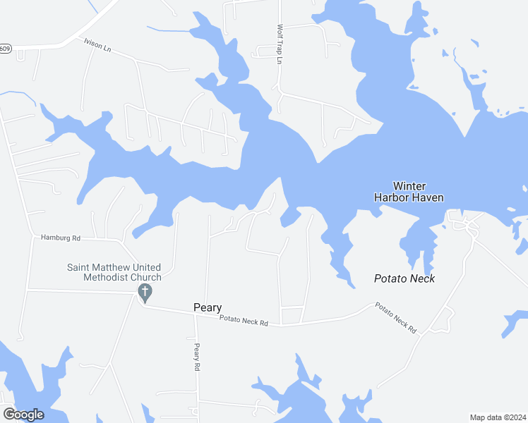 map of restaurants, bars, coffee shops, grocery stores, and more near 510 Bluebird Point in Port Haywood