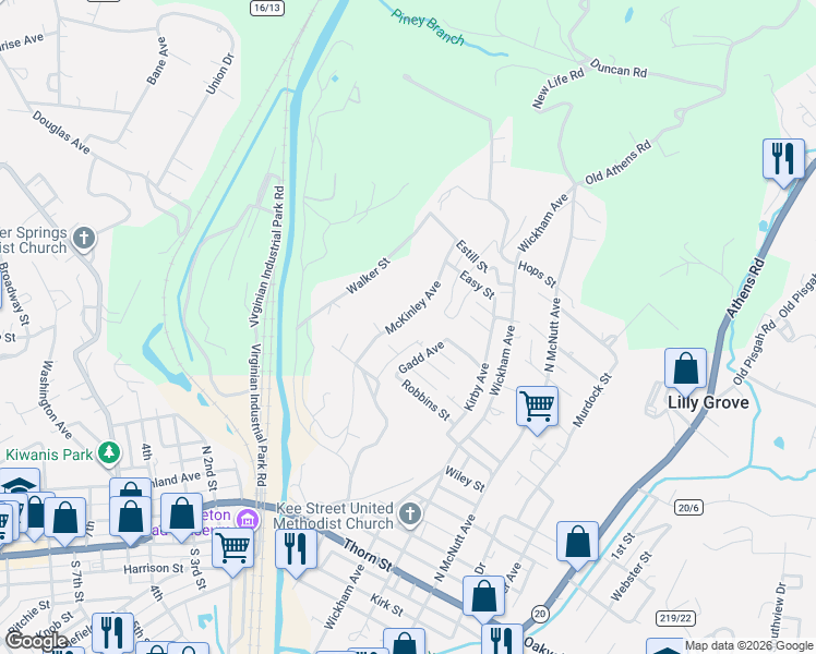 map of restaurants, bars, coffee shops, grocery stores, and more near 311 McKinley Avenue in Princeton