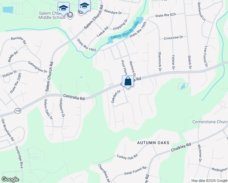 map of restaurants, bars, coffee shops, grocery stores, and more near 10202 Oakdell Drive in Richmond