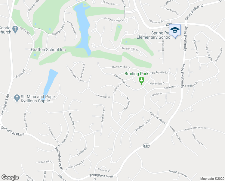 map of restaurants, bars, coffee shops, grocery stores, and more near 10006 Brading Lane in Midlothian