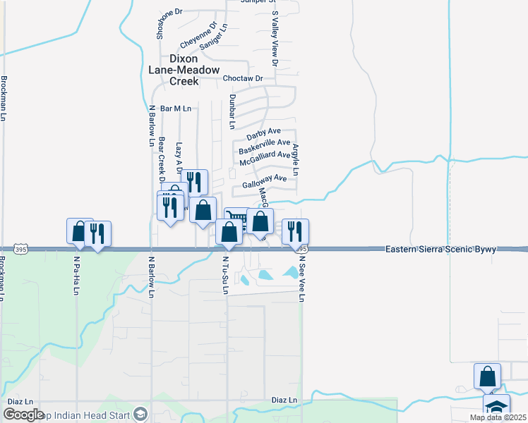 map of restaurants, bars, coffee shops, grocery stores, and more near 1352 MacGregor Ave in Bishop