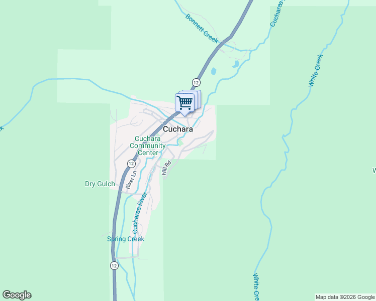 map of restaurants, bars, coffee shops, grocery stores, and more near Hill Road in Huerfano County