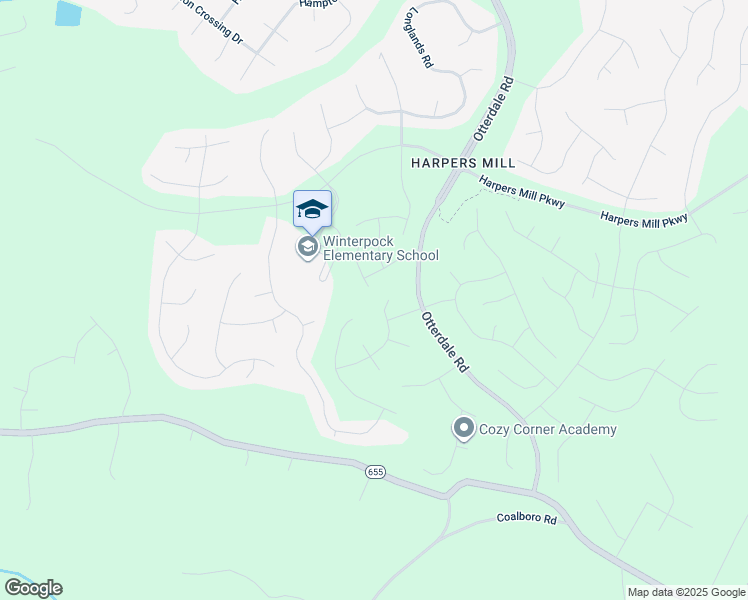 map of restaurants, bars, coffee shops, grocery stores, and more near 8450 Otterdale Road in Chesterfield