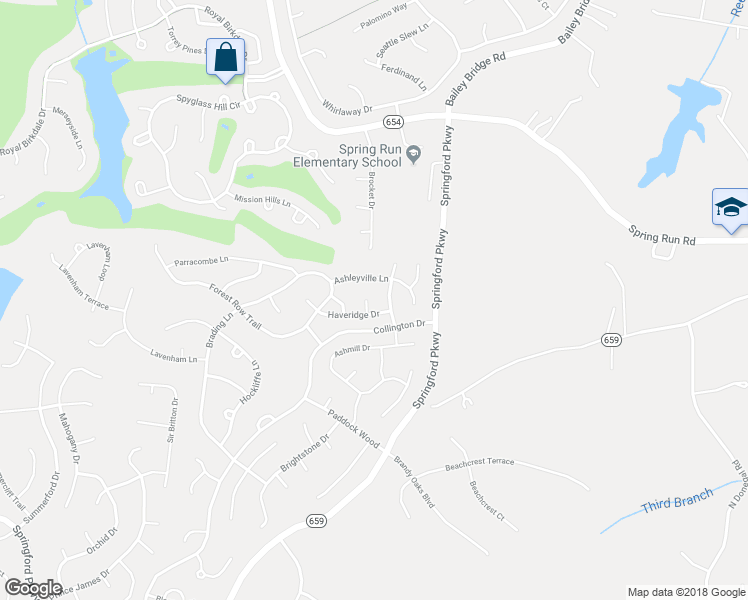 map of restaurants, bars, coffee shops, grocery stores, and more near 9607 Haveridge Court in Midlothian