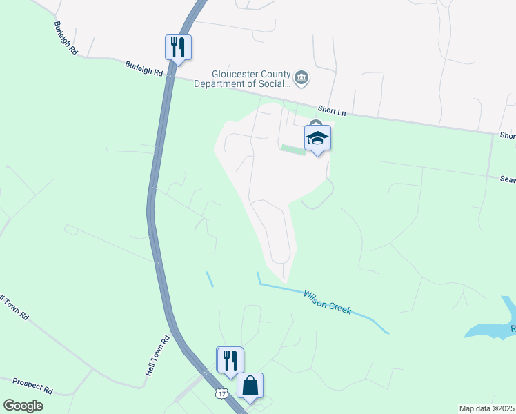 map of restaurants, bars, coffee shops, grocery stores, and more near 5763 Roland Smith Drive in Gloucester