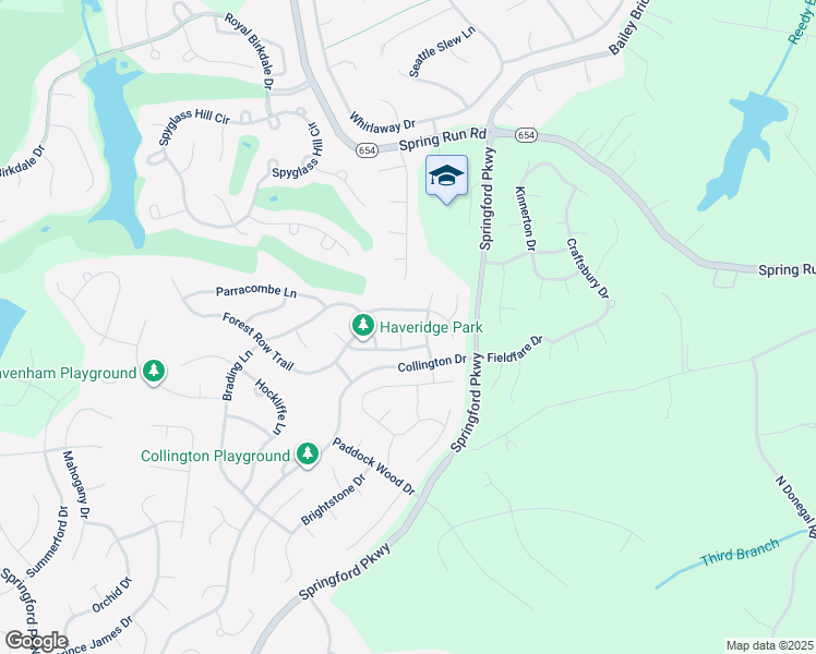 map of restaurants, bars, coffee shops, grocery stores, and more near 9601 Haveridge Court in Midlothian
