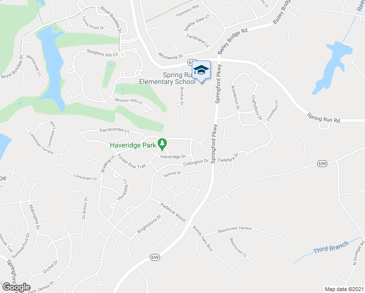 map of restaurants, bars, coffee shops, grocery stores, and more near 9601 Haveridge Court in Midlothian