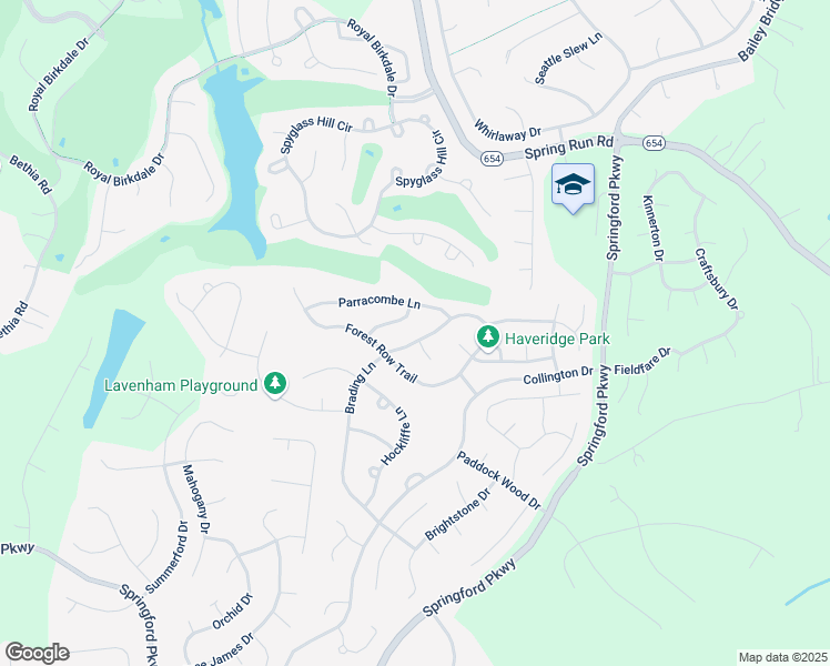 map of restaurants, bars, coffee shops, grocery stores, and more near 9730 Brading Lane in Midlothian
