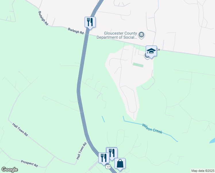 map of restaurants, bars, coffee shops, grocery stores, and more near 6467 Fleming-Rilee Lane in Gloucester