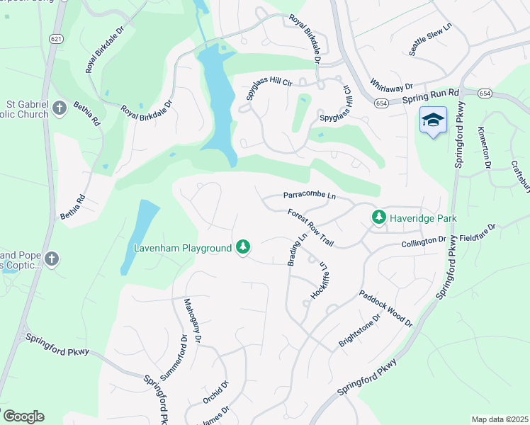 map of restaurants, bars, coffee shops, grocery stores, and more near 14555 Forest Row Trail in Midlothian