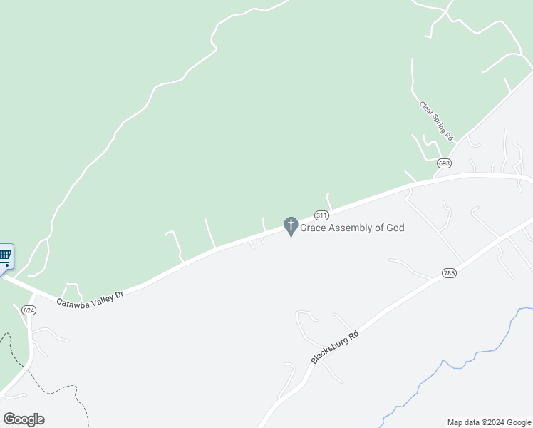 map of restaurants, bars, coffee shops, grocery stores, and more near 5551 Catawba Valley Drive in Catawba
