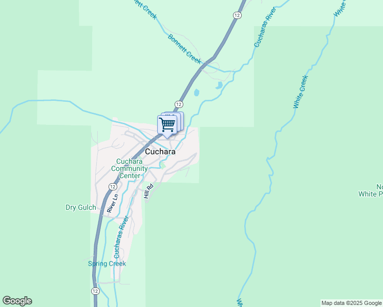 map of restaurants, bars, coffee shops, grocery stores, and more near 712 Hill Road in La Veta