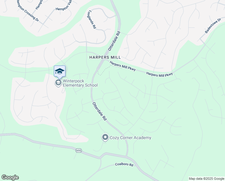 map of restaurants, bars, coffee shops, grocery stores, and more near 16031 Blooming Road in Chesterfield