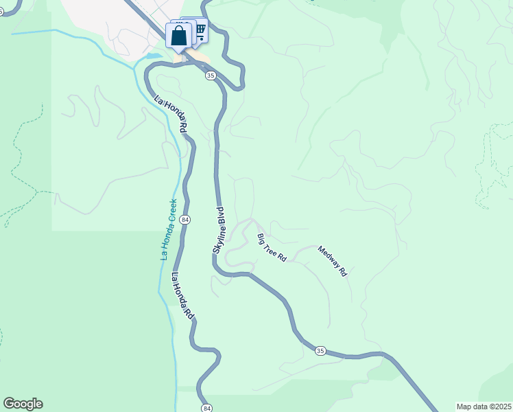 map of restaurants, bars, coffee shops, grocery stores, and more near 2 Big Tree Way in Redwood City