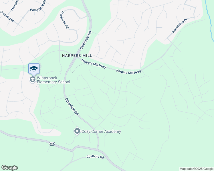 map of restaurants, bars, coffee shops, grocery stores, and more near 15701 Fishers Green Drive in Chesterfield