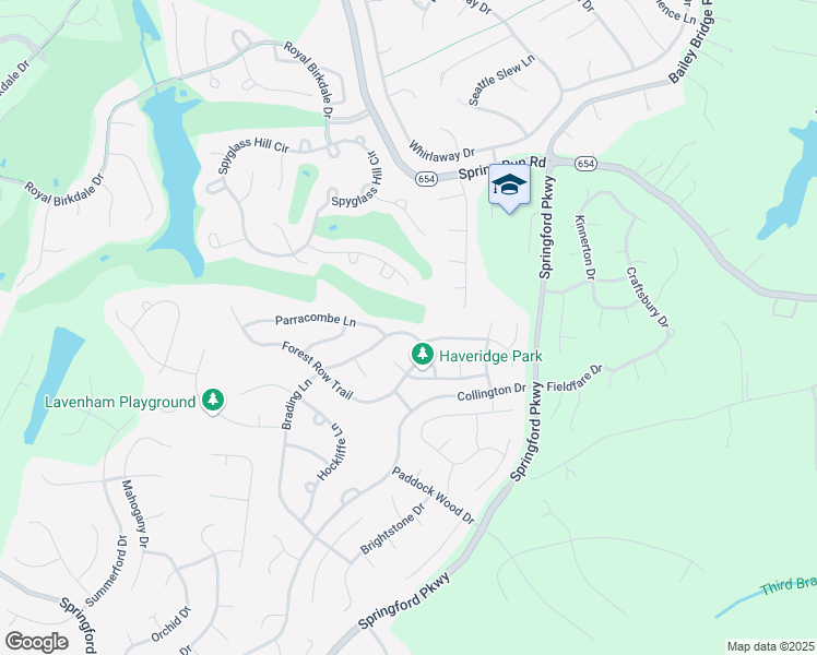map of restaurants, bars, coffee shops, grocery stores, and more near 9618 Brading Lane in Midlothian