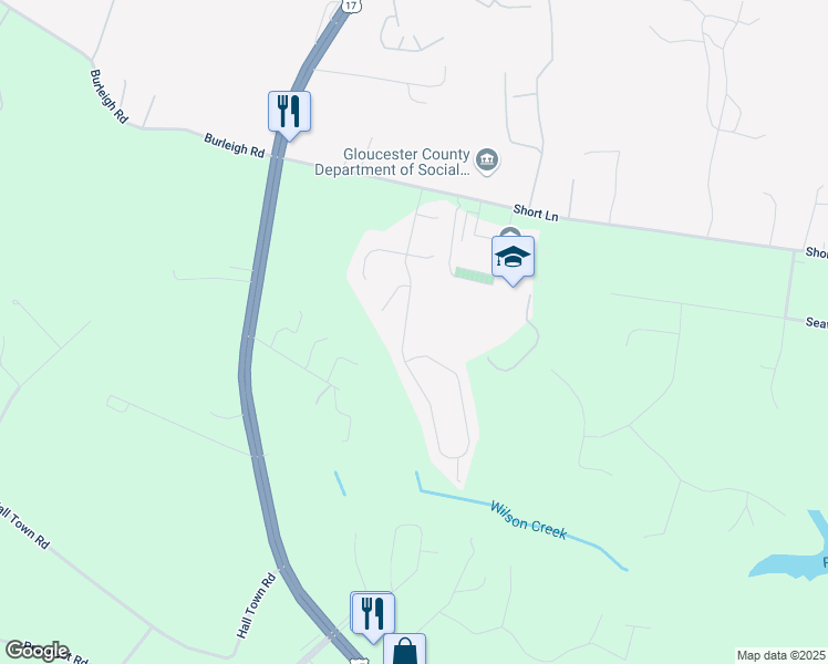 map of restaurants, bars, coffee shops, grocery stores, and more near 6053 Roland Smith Drive in Gloucester