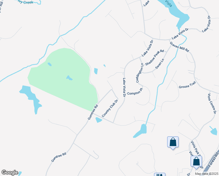map of restaurants, bars, coffee shops, grocery stores, and more near 1160 Rolling Hill Drive in Forest