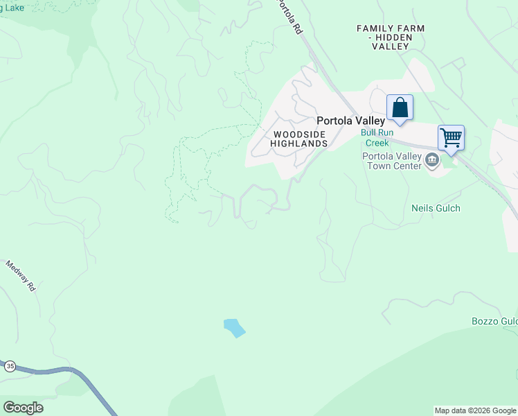 map of restaurants, bars, coffee shops, grocery stores, and more near 377 Wayside Road in Portola Valley