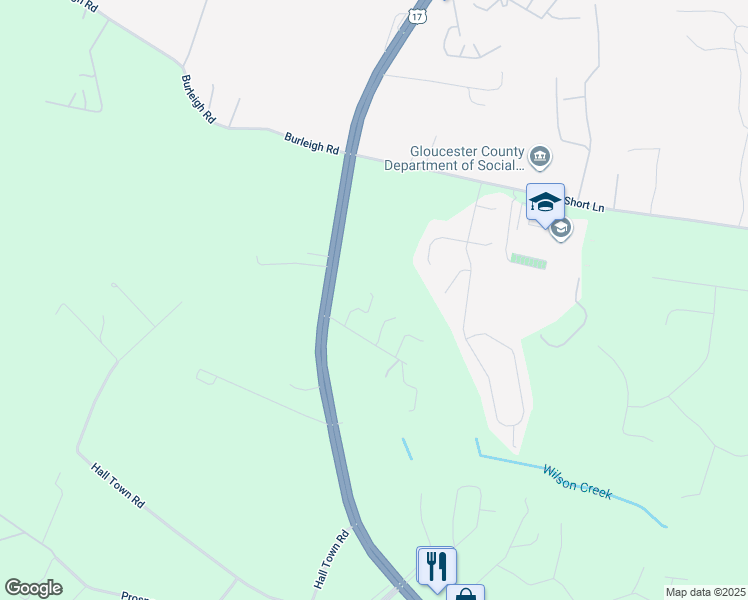 map of restaurants, bars, coffee shops, grocery stores, and more near 6439 Fleming-Rilee Lane in Gloucester