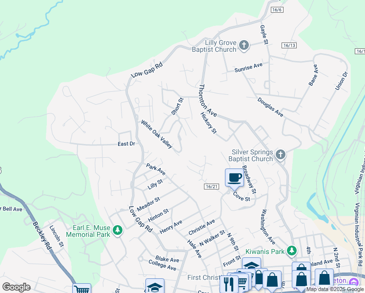 map of restaurants, bars, coffee shops, grocery stores, and more near 49 White Oak Valley in Princeton