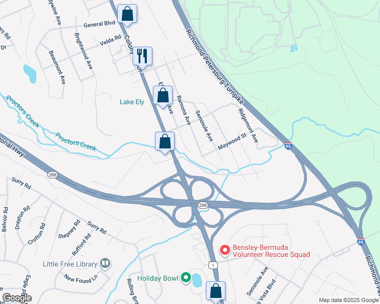 map of restaurants, bars, coffee shops, grocery stores, and more near 10605 Elokomin Avenue in Richmond