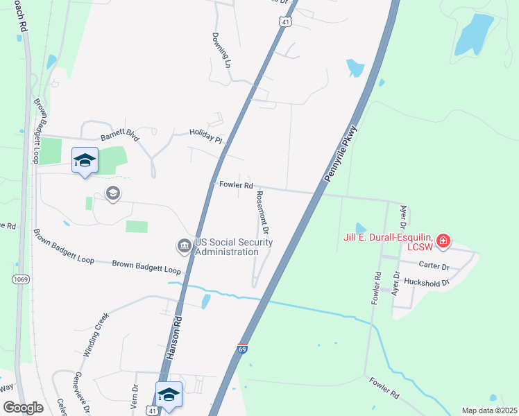 map of restaurants, bars, coffee shops, grocery stores, and more near 5269 Rosemont Dr in Madisonville