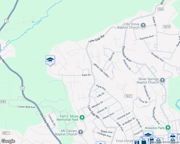 map of restaurants, bars, coffee shops, grocery stores, and more near 103 East Drive in Princeton