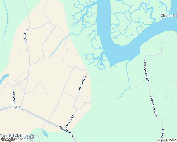 map of restaurants, bars, coffee shops, grocery stores, and more near 7821 Kips Creek Drive in Charles City