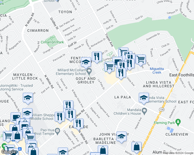 map of restaurants, bars, coffee shops, grocery stores, and more near 382 Gridley Court in San Jose