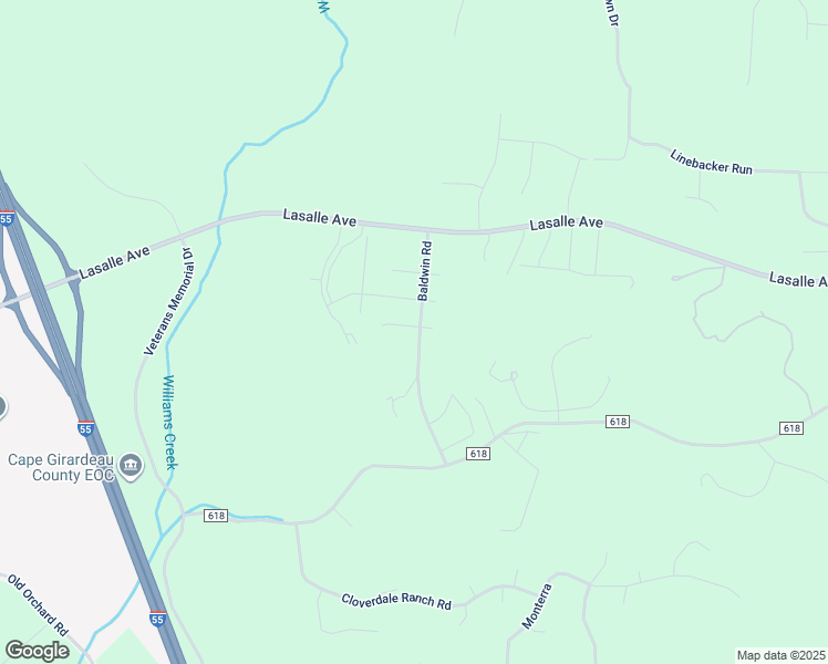 map of restaurants, bars, coffee shops, grocery stores, and more near 107 Summerfield Way in Cape Girardeau