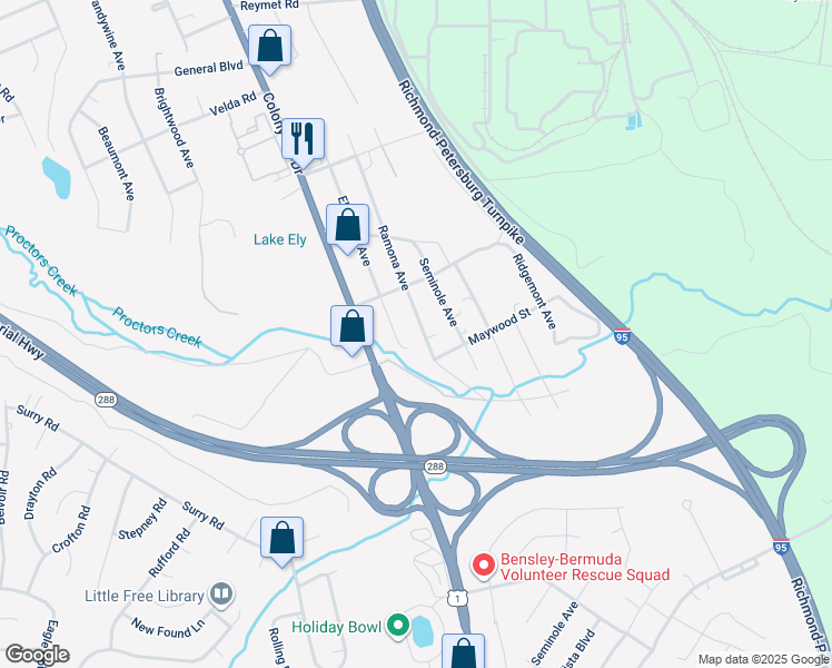 map of restaurants, bars, coffee shops, grocery stores, and more near 10534 Ramona Avenue in Richmond