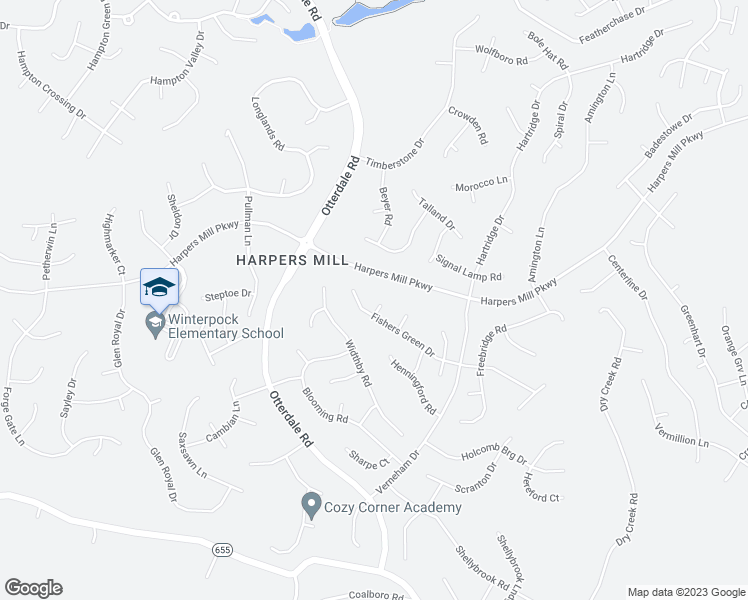 map of restaurants, bars, coffee shops, grocery stores, and more near 15954 Fishers Green Drive in Chesterfield