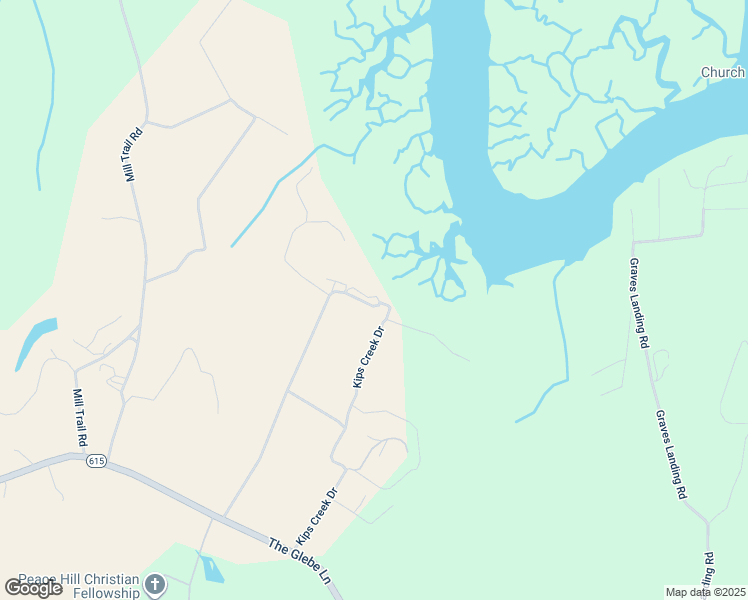 map of restaurants, bars, coffee shops, grocery stores, and more near 7821 Kips Creek Drive in Charles City