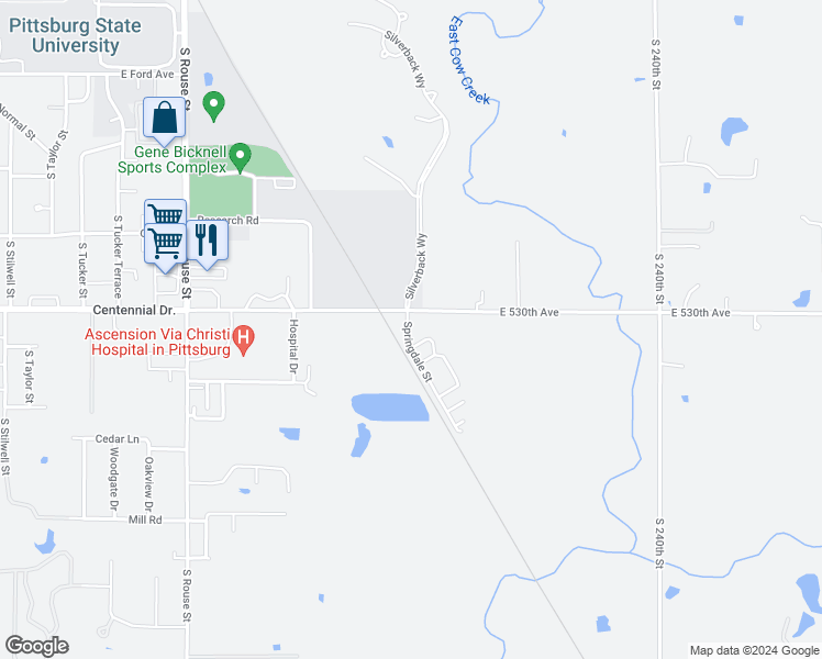 map of restaurants, bars, coffee shops, grocery stores, and more near 2621 Springdale Street in Pittsburg