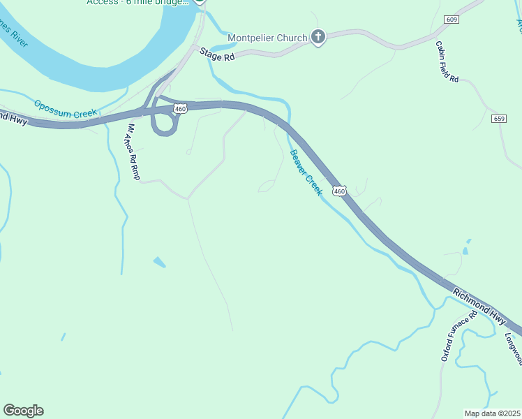map of restaurants, bars, coffee shops, grocery stores, and more near 7585 Richmond Highway in Lynchburg