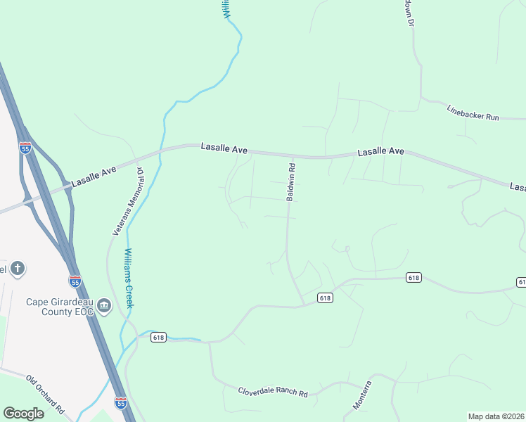 map of restaurants, bars, coffee shops, grocery stores, and more near 132 Autumn Leaf Drive in Cape Girardeau