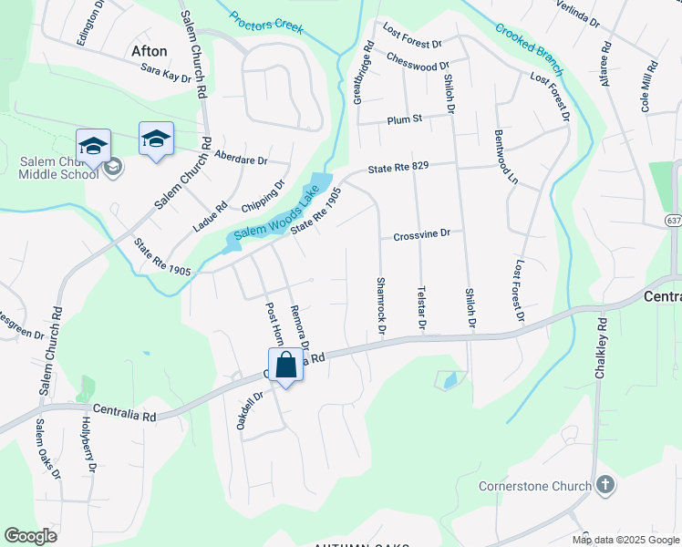 map of restaurants, bars, coffee shops, grocery stores, and more near 5300 Agincourt Terrace in Richmond