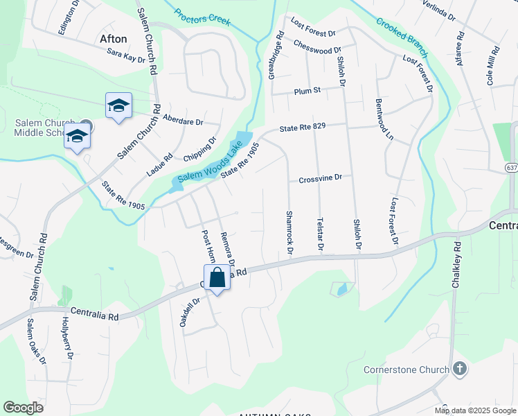 map of restaurants, bars, coffee shops, grocery stores, and more near 5300 Agincourt Terrace in Richmond