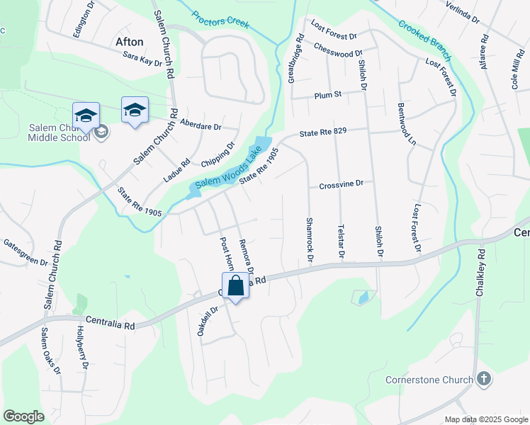 map of restaurants, bars, coffee shops, grocery stores, and more near 5306 Agincourt Terrace in Richmond