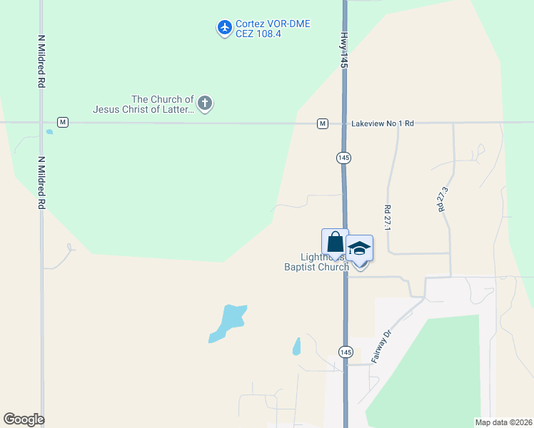 map of restaurants, bars, coffee shops, grocery stores, and more near 11751 Colorado 145 in Cortez