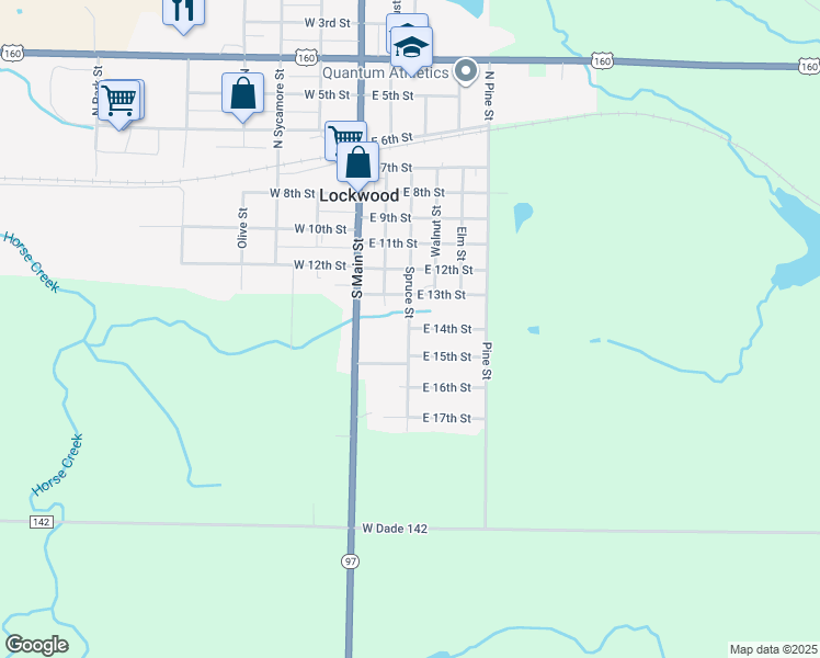 map of restaurants, bars, coffee shops, grocery stores, and more near 1407 E 14th St in Lockwood