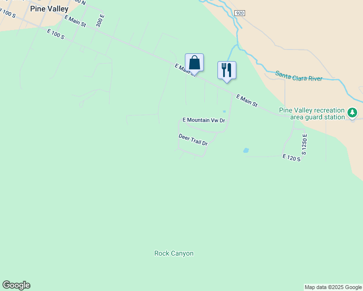 map of restaurants, bars, coffee shops, grocery stores, and more near 859 Cedar Berry Lane in Pine Valley